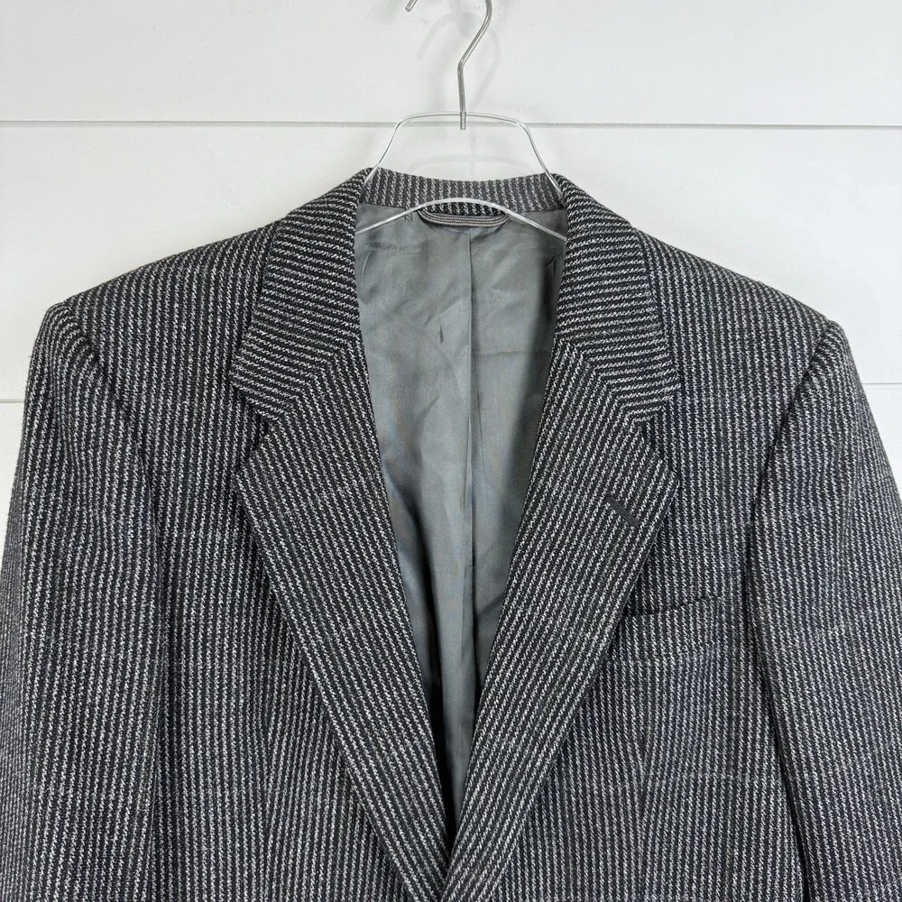 VTG 80s Christian Dior Monsieur Men 40L Pinstripe Blazer USA‎